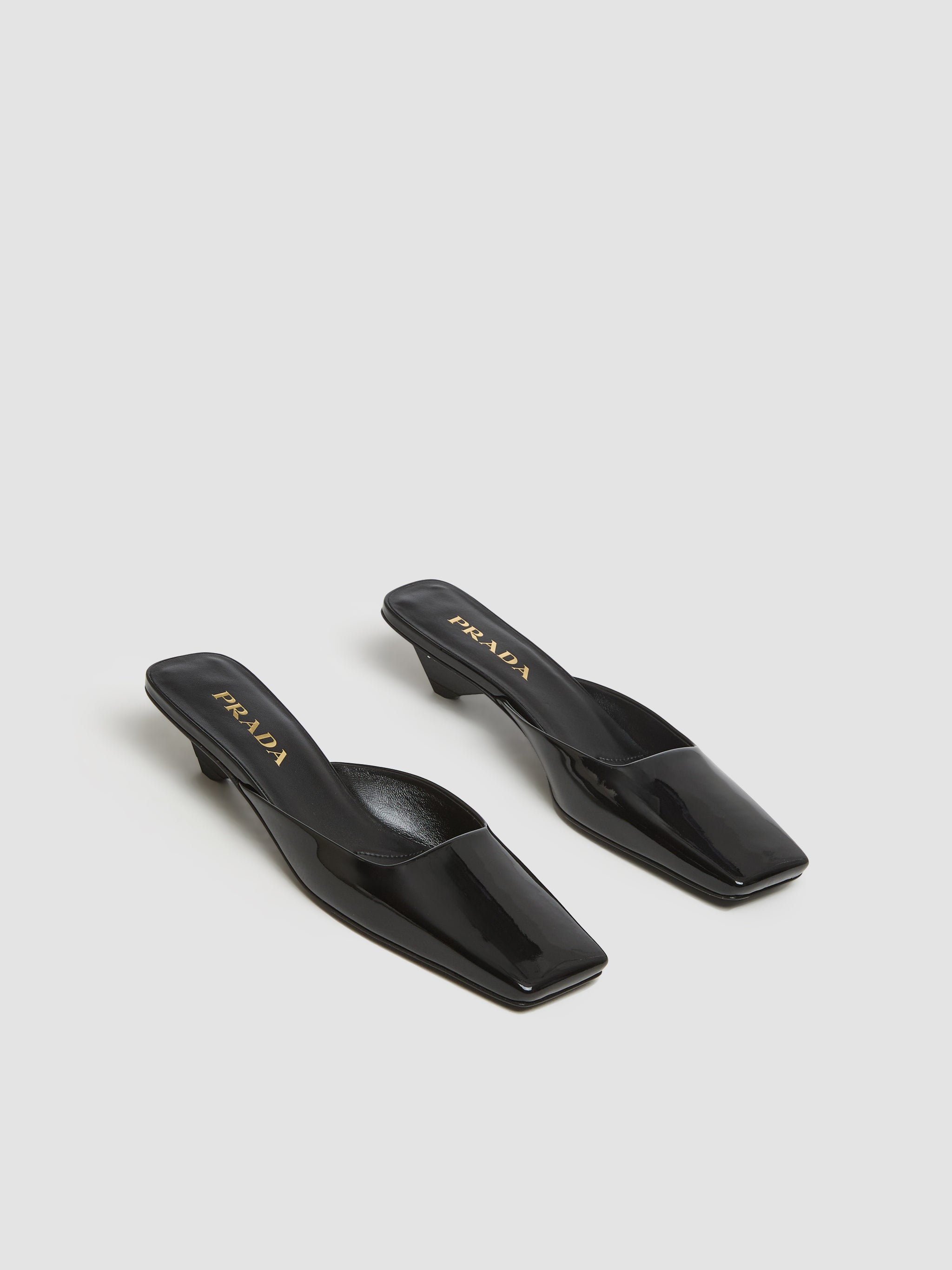 Prada - Patent Leather Mules in Black - 1I479N_069_F0002 – Voo Store