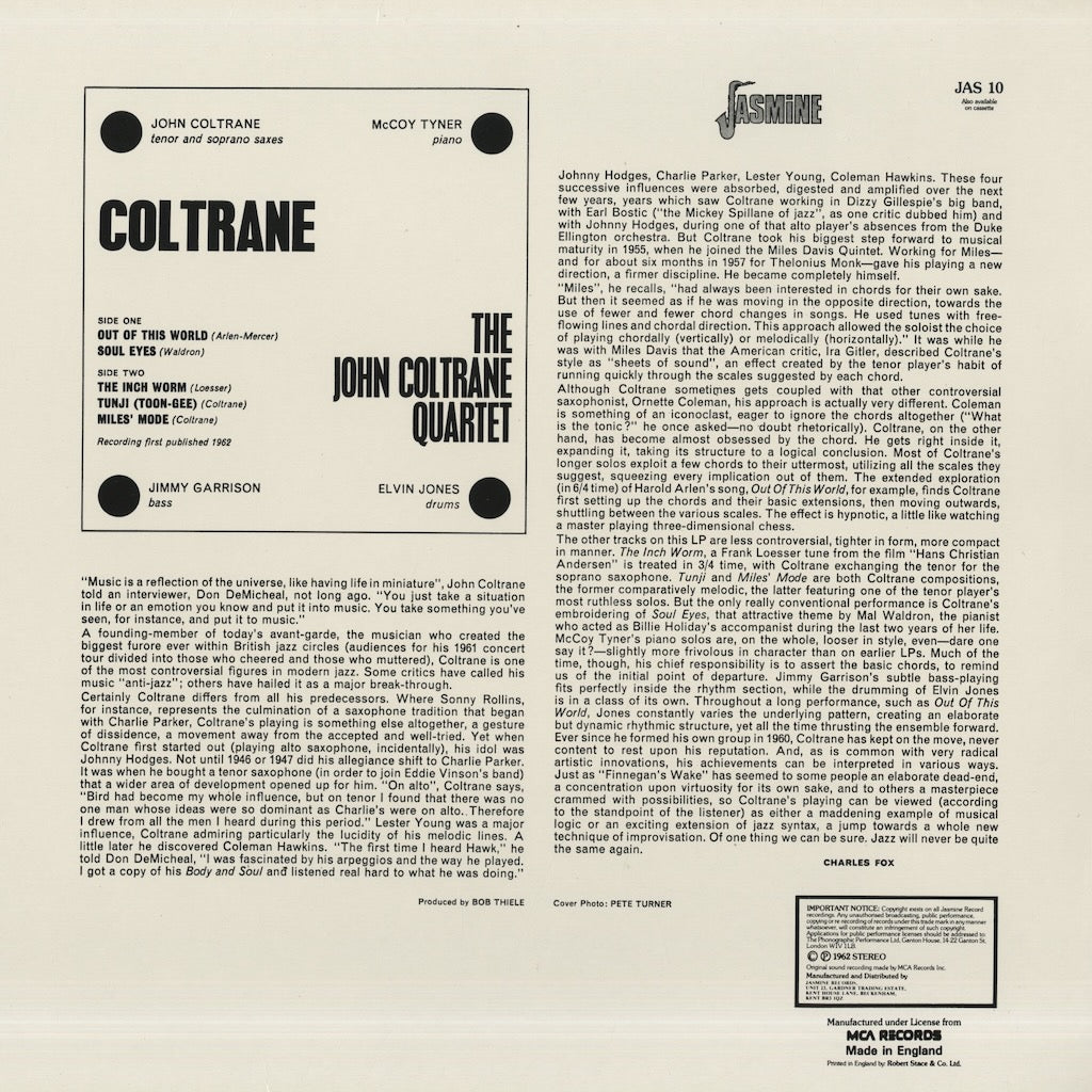 John Coltrane / ジョン・コルトレーン / Coltrane (1962) (JAS 10