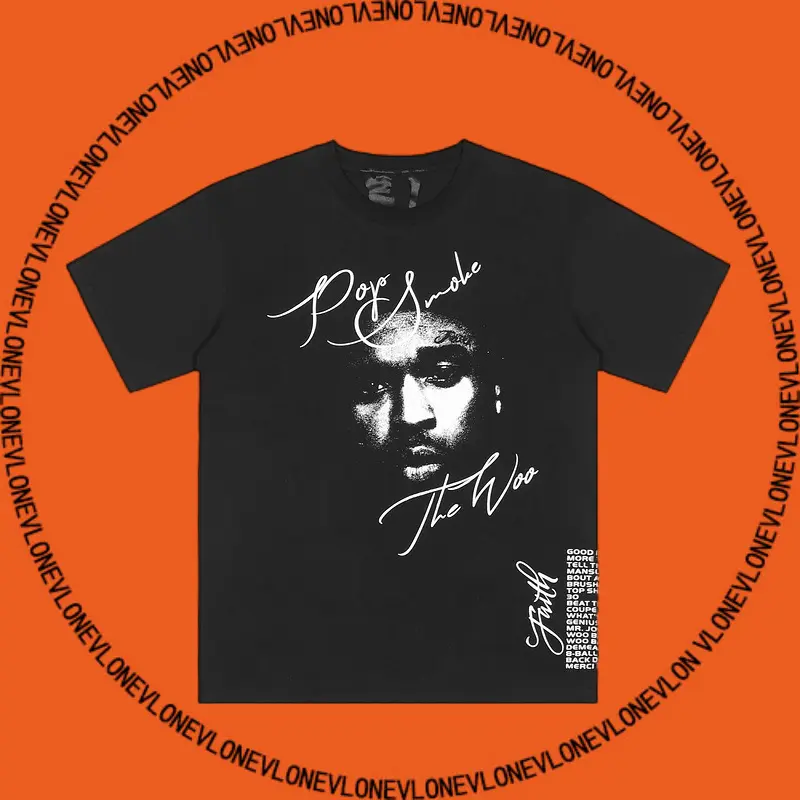 Vlone x Pop Smoke Faith Portrait Tee - Vloneai.com