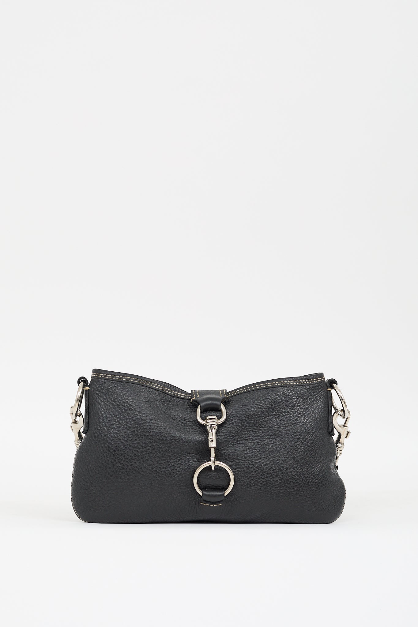 Miu Miu // Black Leather Clasp Shoulder Bag – VSP Consignment