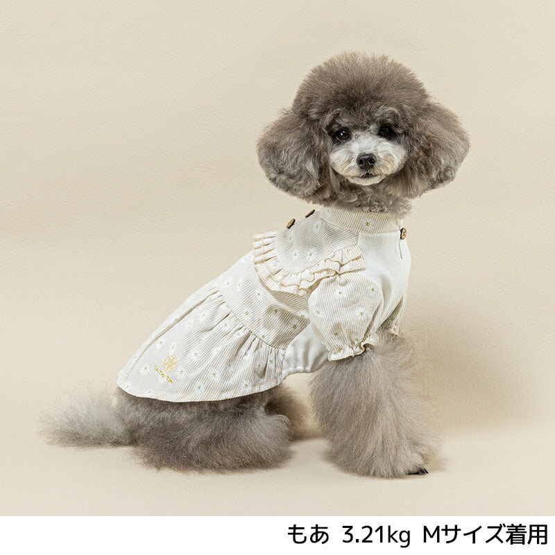 デイジー柄ストライプワンピ XS/S/M/L/XL/XXL Un TouTou -アントゥトゥ