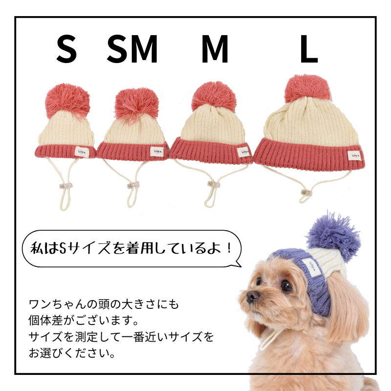 ビビットカラーニット帽 S/SM/M/L Solgra-ソルグラ- 犬用帽子 SO24AW