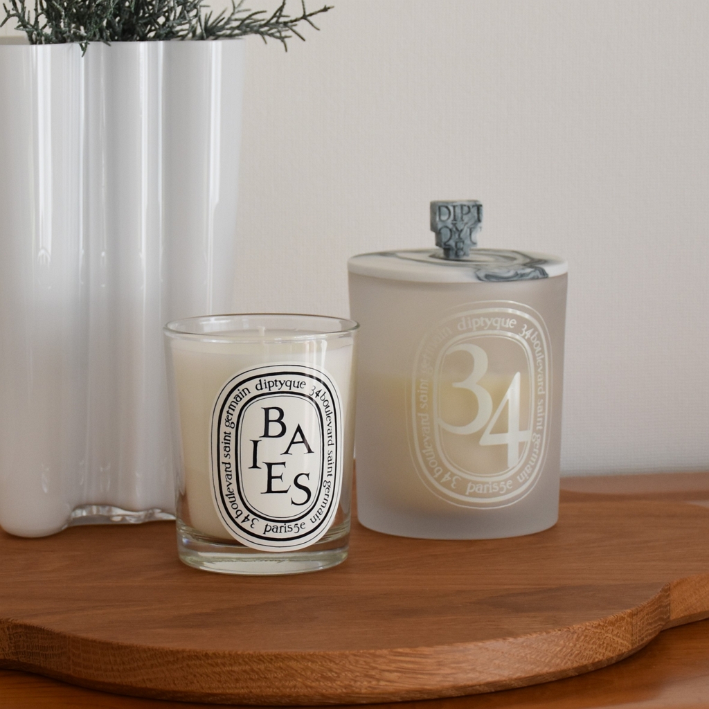 Diptyque 】誕生日特典プレゼント BAIES 190g と磁器製リッド