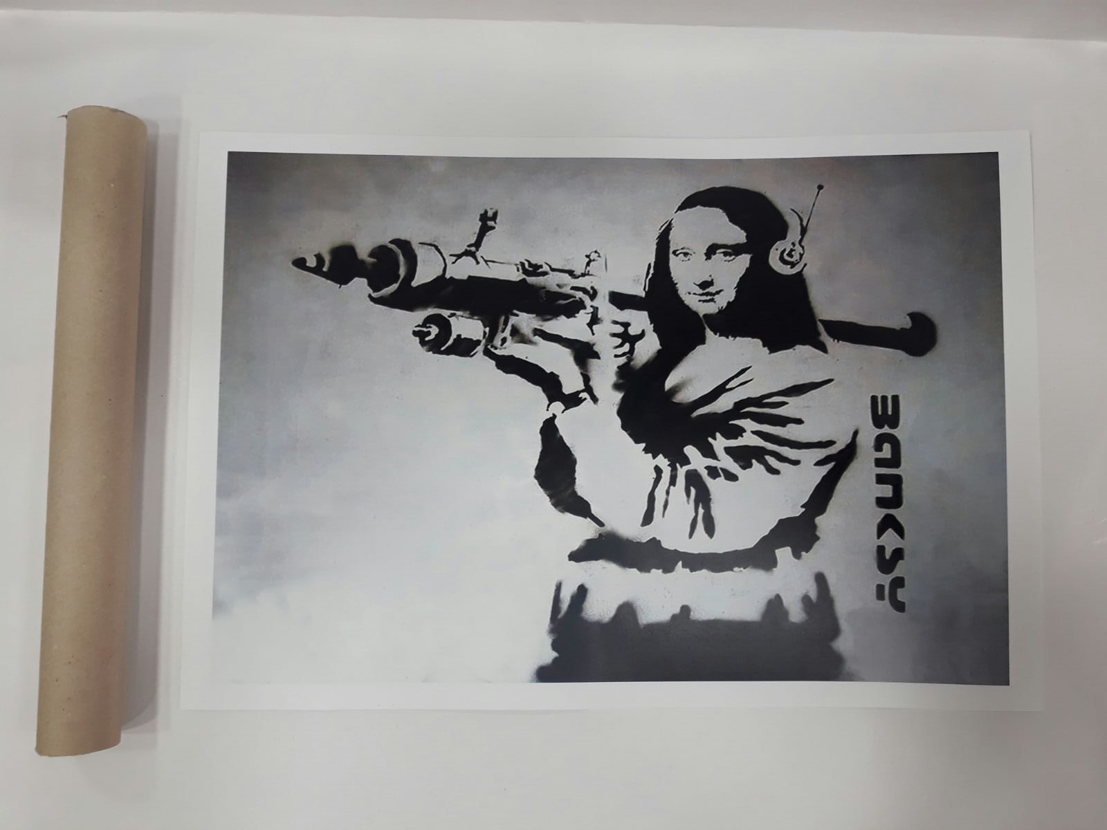 Banksy -Mona Lisa with Bazooka Rocket Poster - The WALL Graffiti