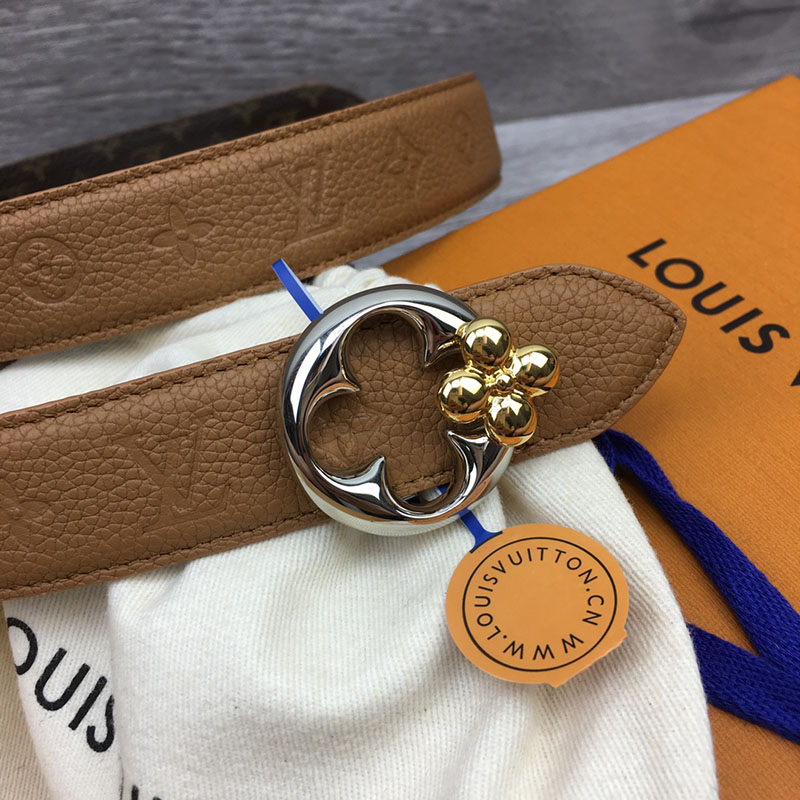 ルイヴィトン ベルト・フラワーグラム 30MM リバーシブル ブラウン