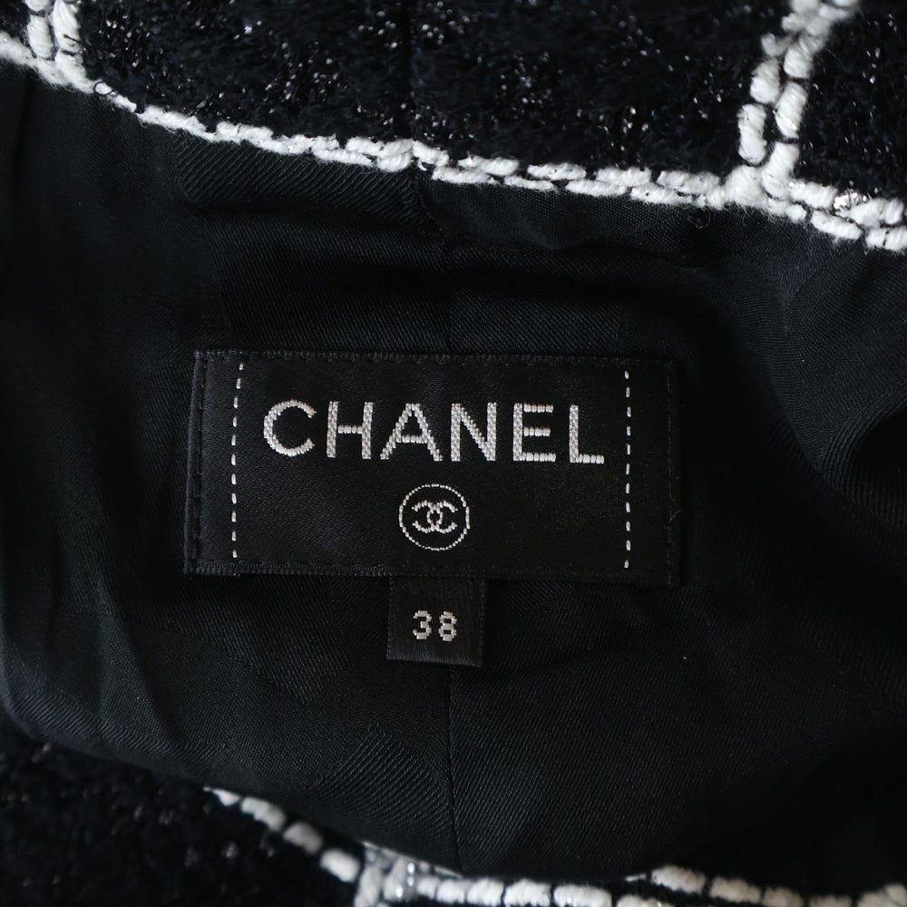 CHANEL(シャネル) ツイードチェック柄マリンパンツ ブラック