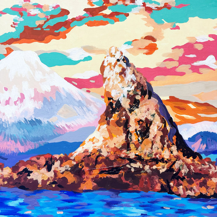 富嶽前烏帽子岩 茅ヶ崎沖／IORI KIKUCHI｜アート絵画・販売通販WASABI