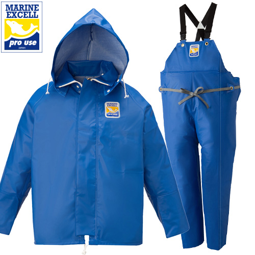 マリンエクセル ブルー ジャンパー上下セット ｜ 漁師カッパ専門店