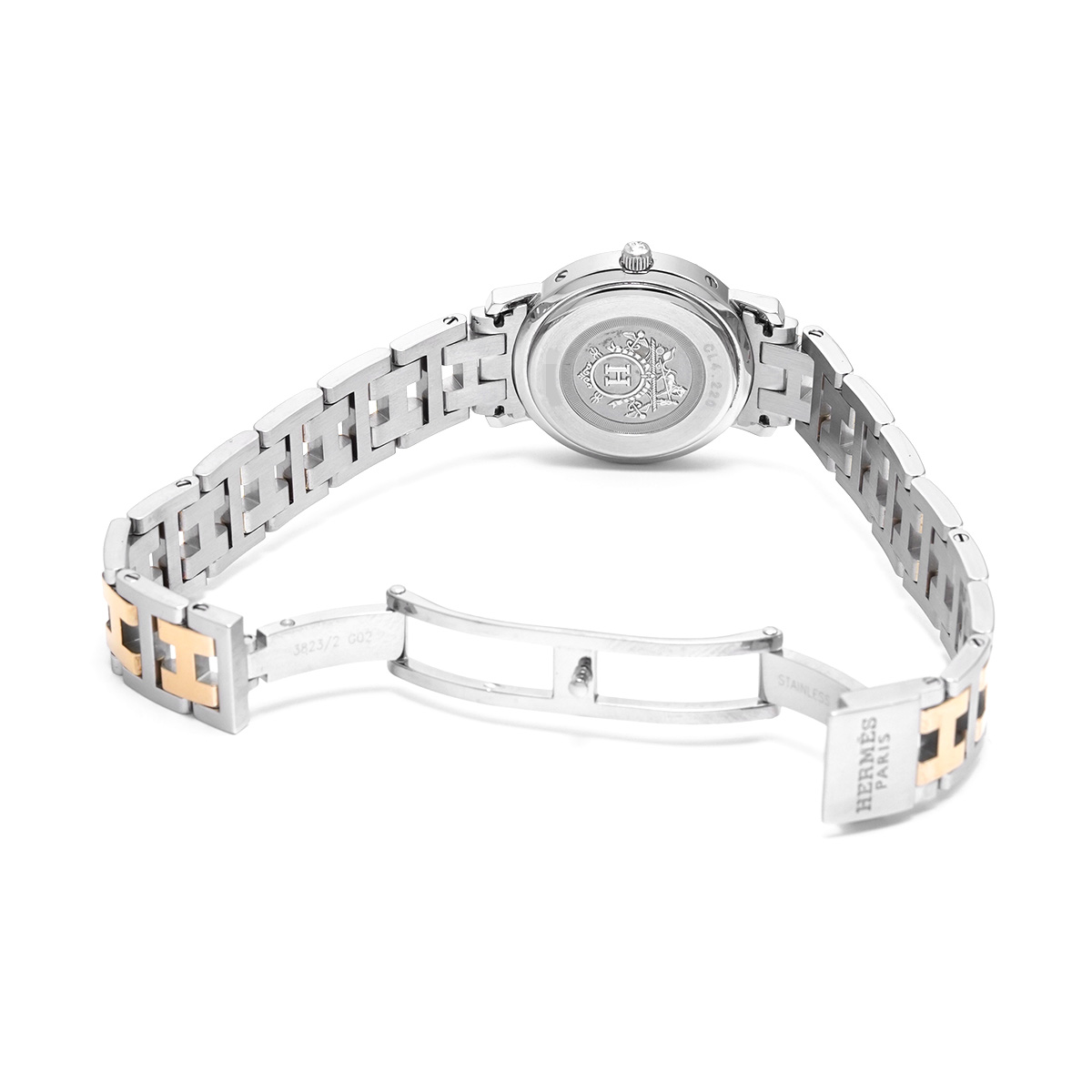 エルメス クリッパー ナクレ CL4.220 ホワイトシェル レディース 時計