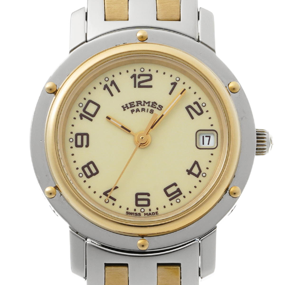 エルメス クリッパー CL4.220 アイボリー レディース 時計 【中古