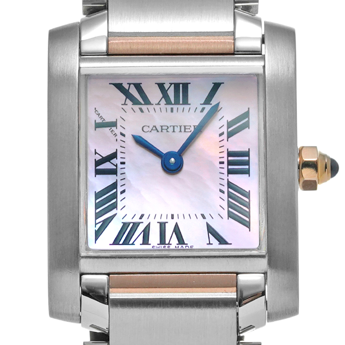 カルティエ タンクフランセーズ SM W51027Q4 ピンクシェル レディース