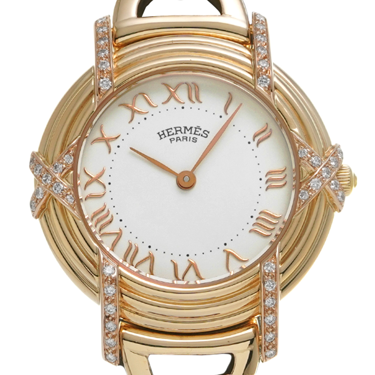 エルメス ルバン RU3.272 ホワイト レディース 時計 【中古