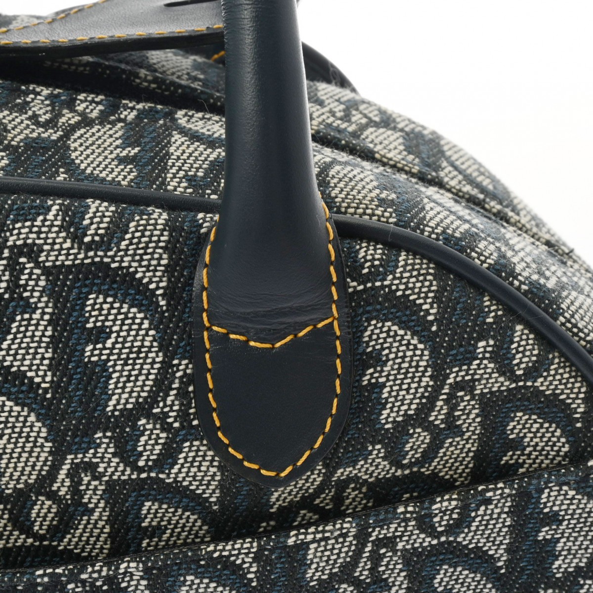 ディオール ダブルサドルバッグ トロッター柄 ネイビー/ゴールド金具