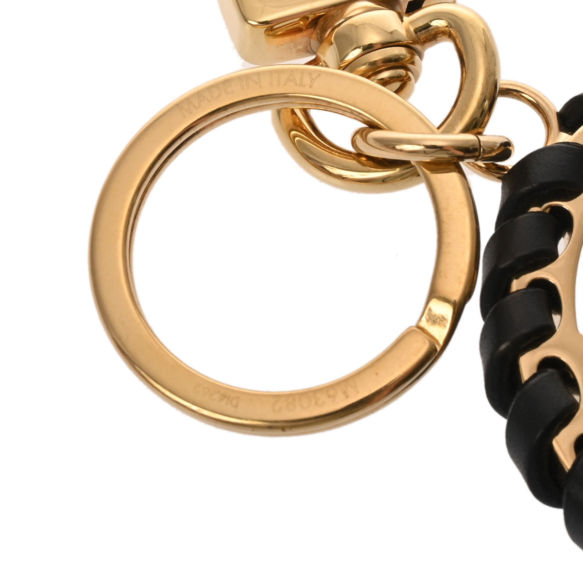 ルイ ヴィトン キーホルダー ベリー ブラック/ゴールド M63082 レザー