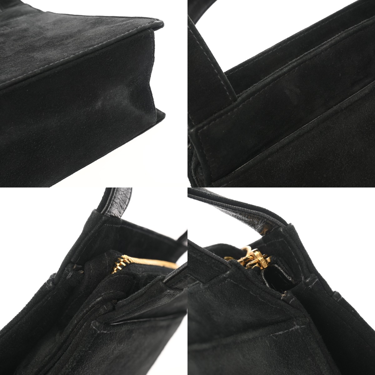 シャネル ハンドバッグ ブラック スエード レディース バッグ 【中古