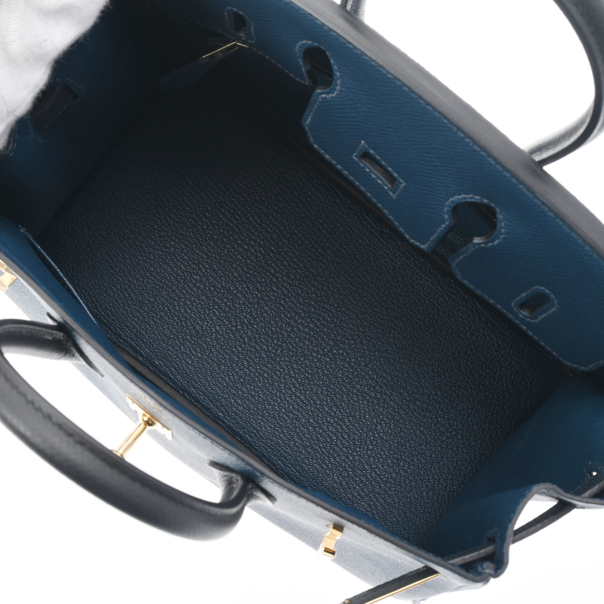 エルメス バーキン 25 トリコロール ブルーインディゴ/ブラック