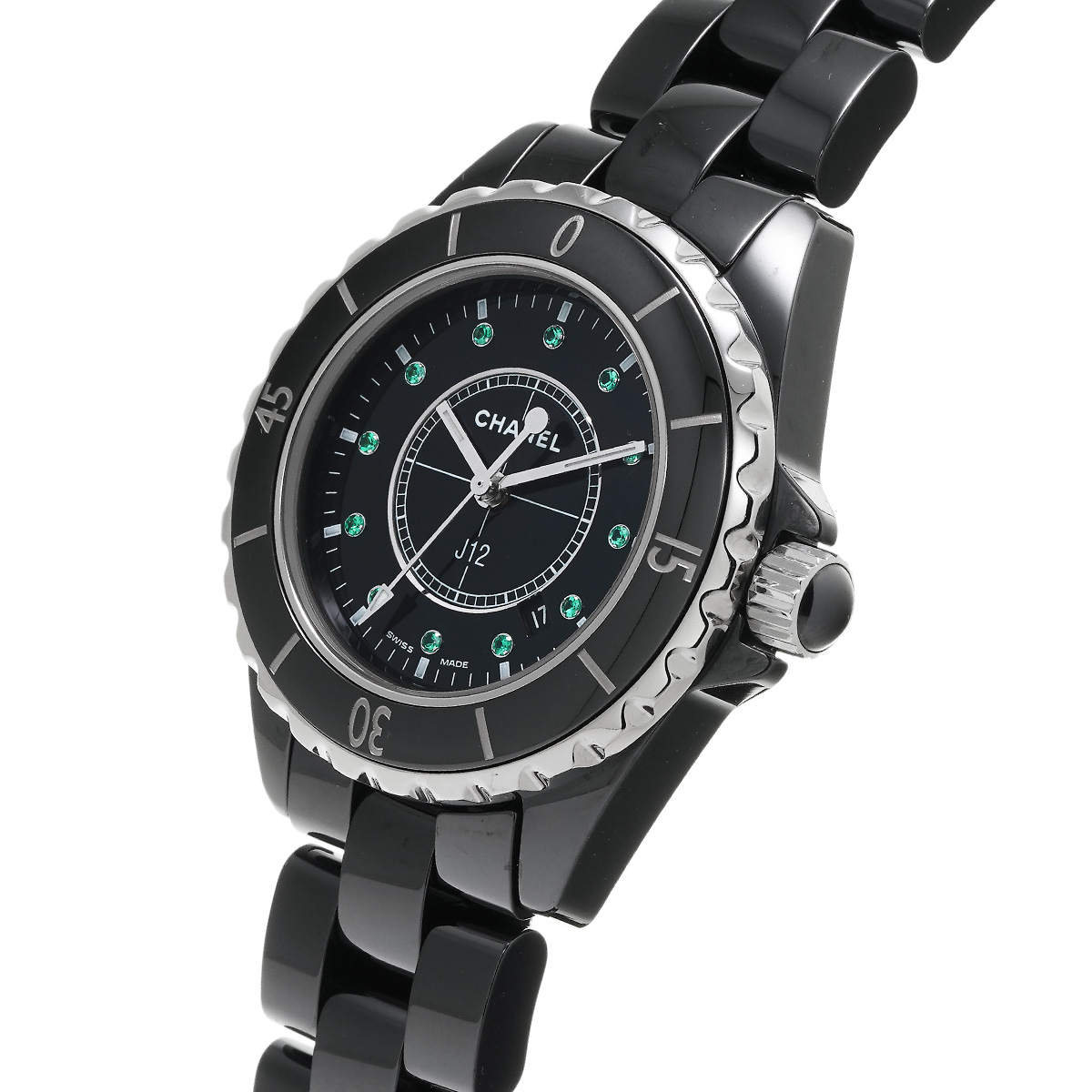 シャネル / CHANEL J12 33MM 10th H2679 ブラック/エメラルド