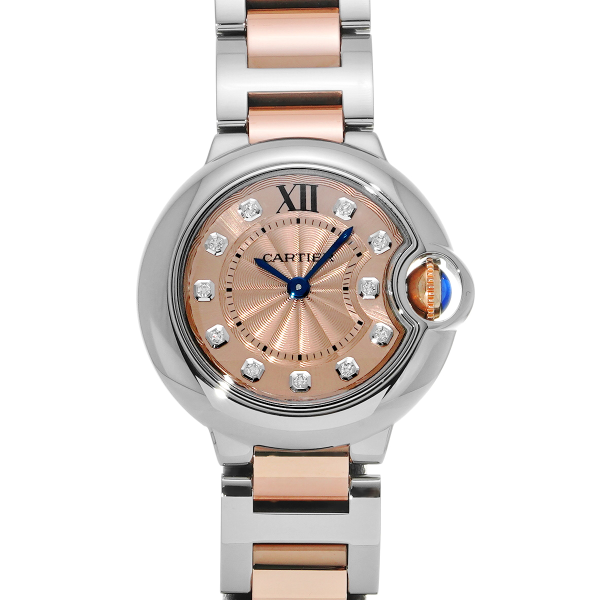カルティエ バロン ブルー 28mm WE902052 ピンクゴールド/ダイヤモンド