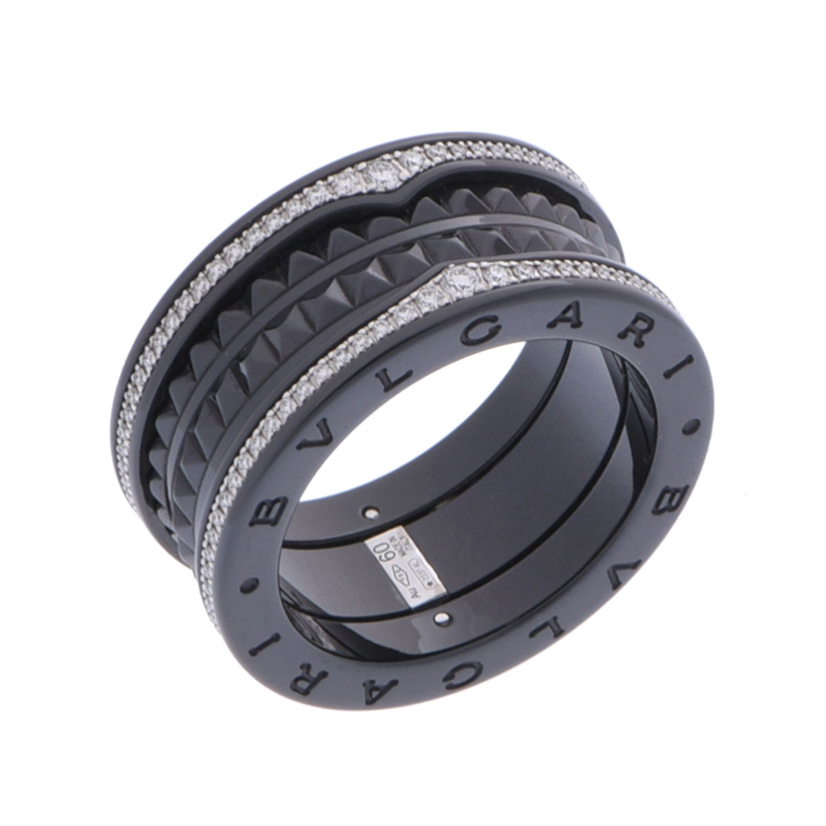ブルガリ B.ZERO1ロック リング #60 ブラック ブラックセラミック/K18