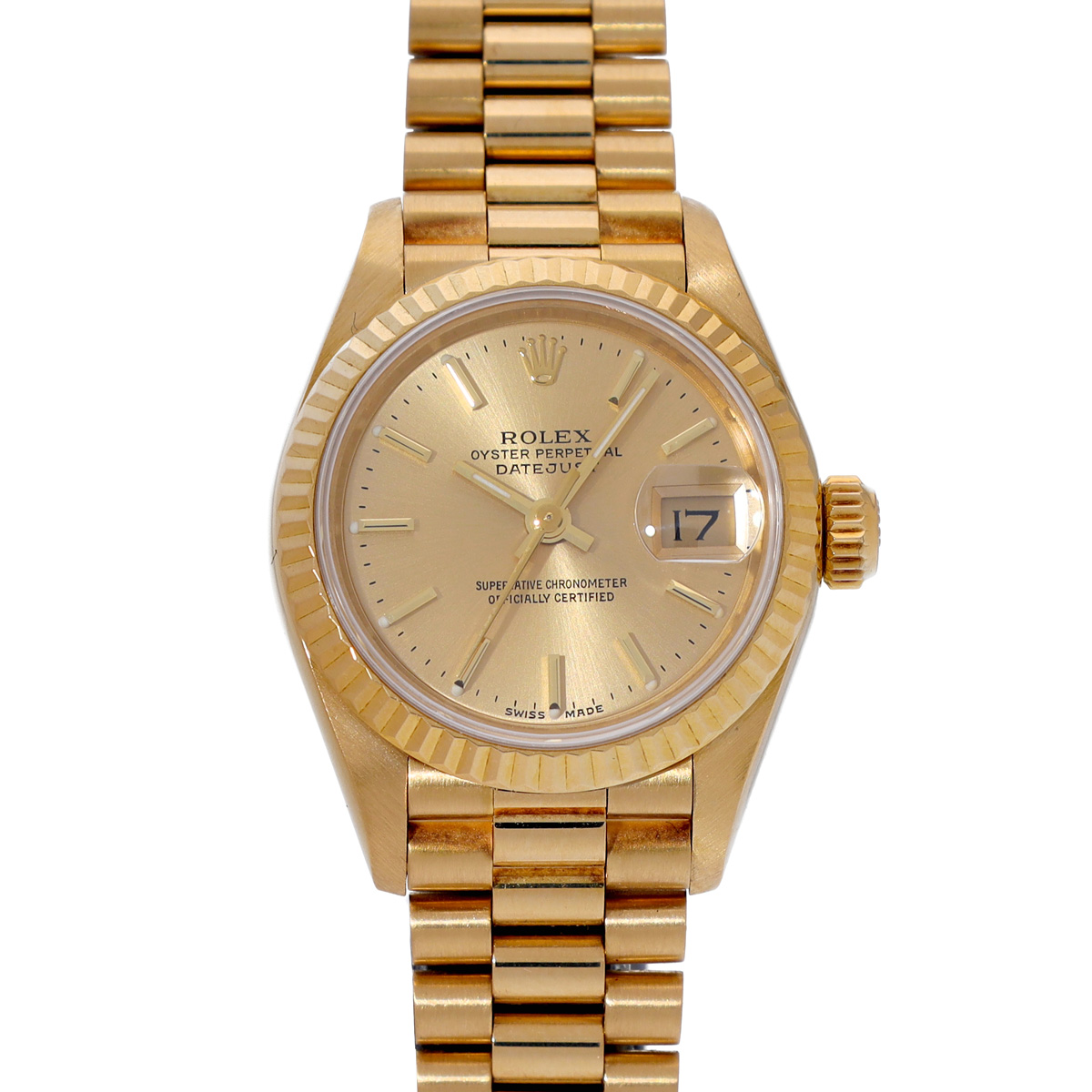 ロレックス デイトジャスト 69178 シャンパン レディース 時計 【中古