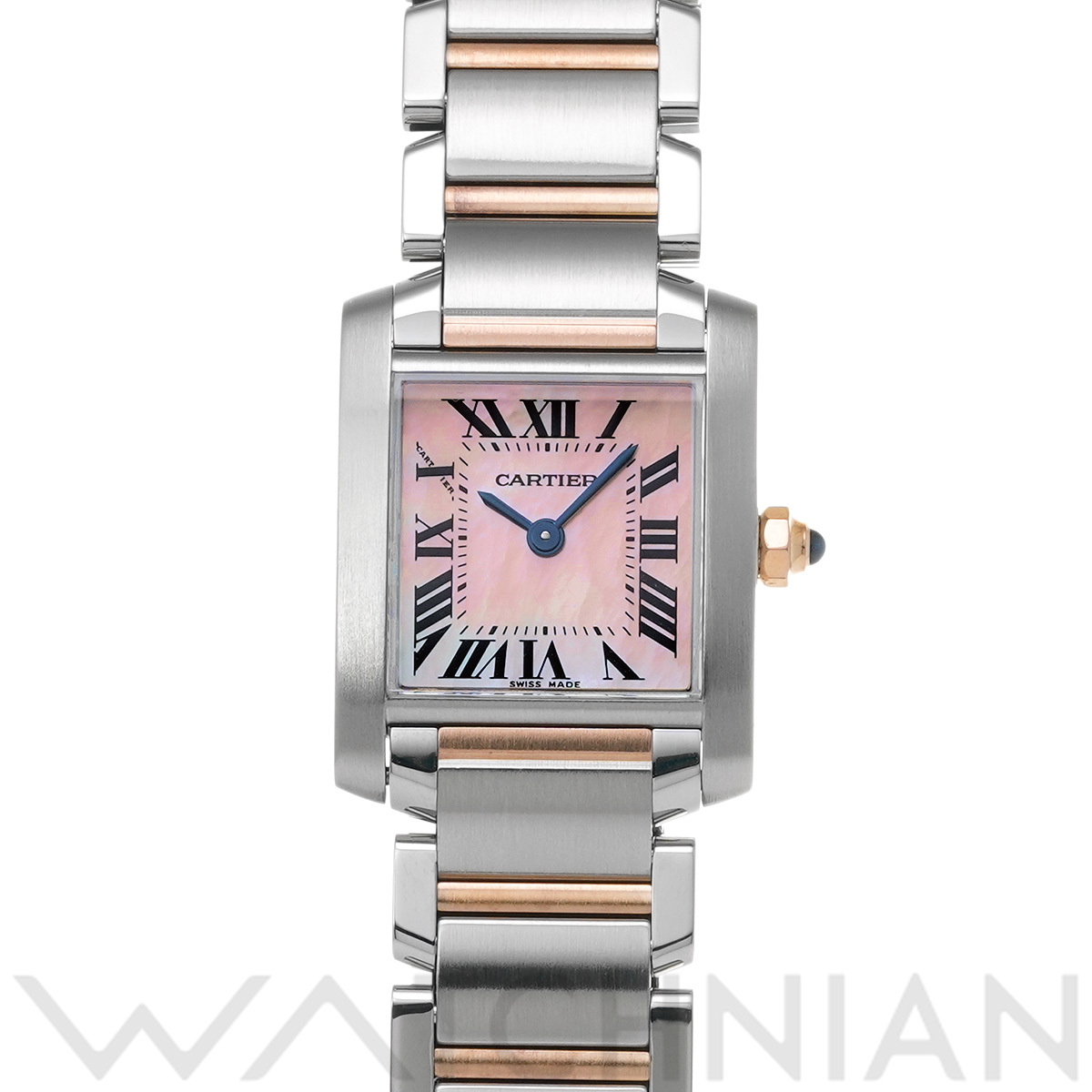カルティエ タンクフランセーズ SM W51027Q4 ピンクシェル レディース