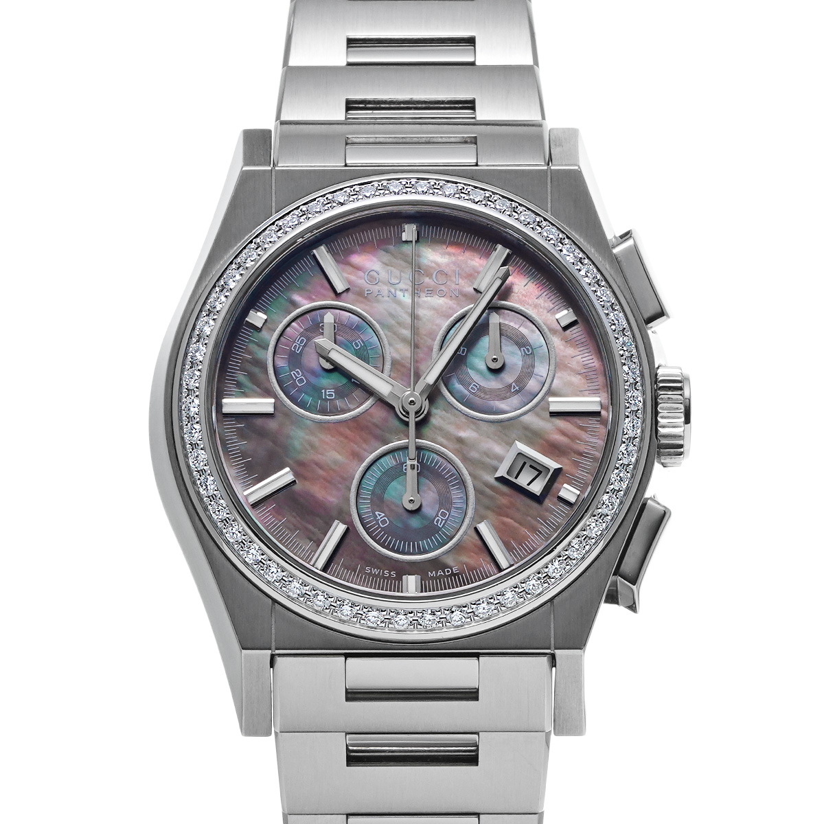 グッチ パンテオン 115.4 ブラックシェル ユニセックス 時計 【中古