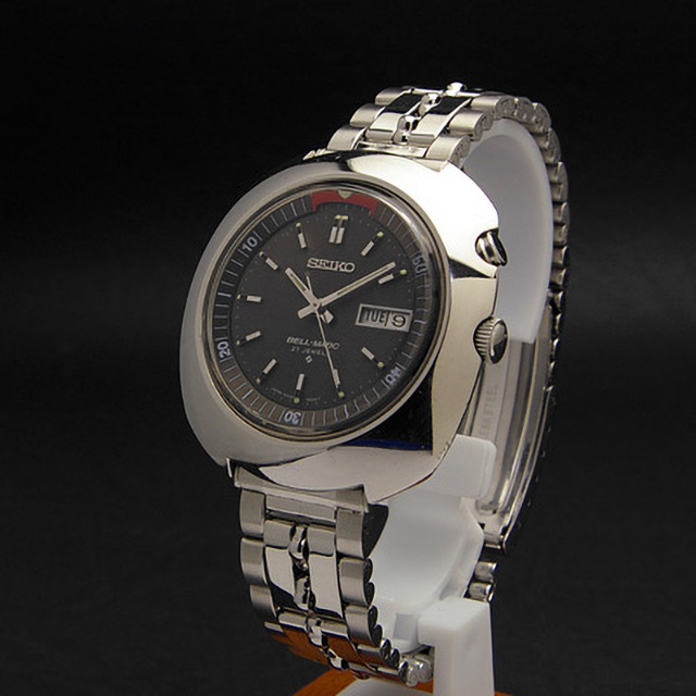 セイコー ベルマチック ビッグケース グレーダイアル アラーム腕時計