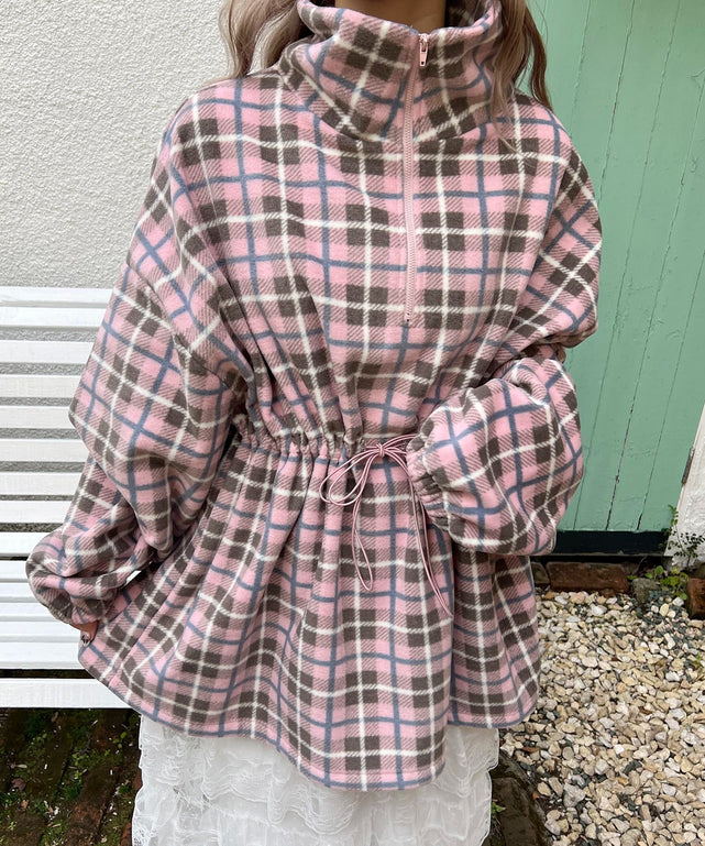 ハーフジップチェックフリースプルオーバー – WEGO ONLINE STORE