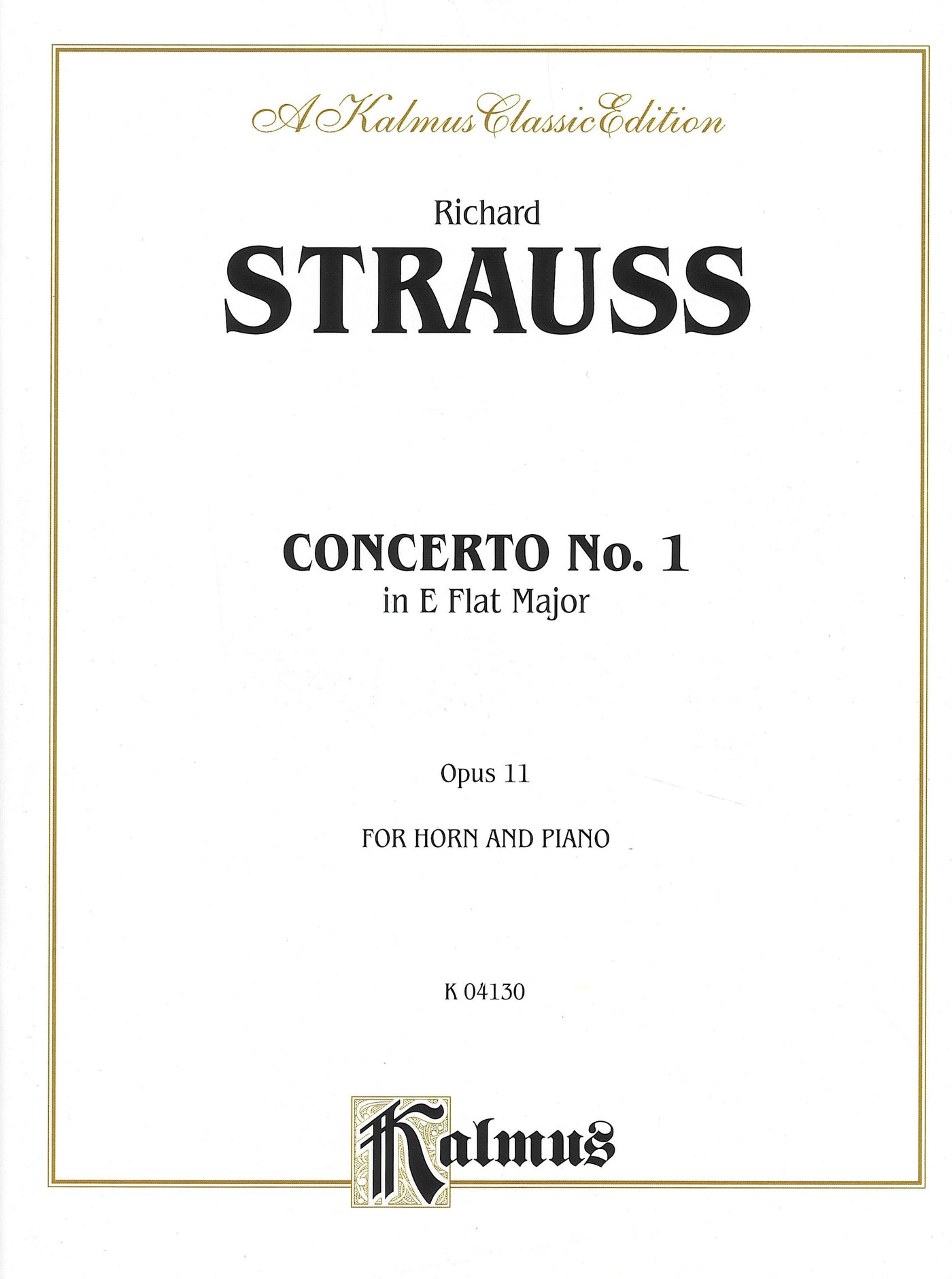 ホルン協奏曲 第1番 変ホ長調 Op.11（ホルンソロ）／Horn Concerto No