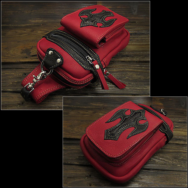 送料無料！ウエストポーチ ヒップバッグ ウエストバッグ レザー/革