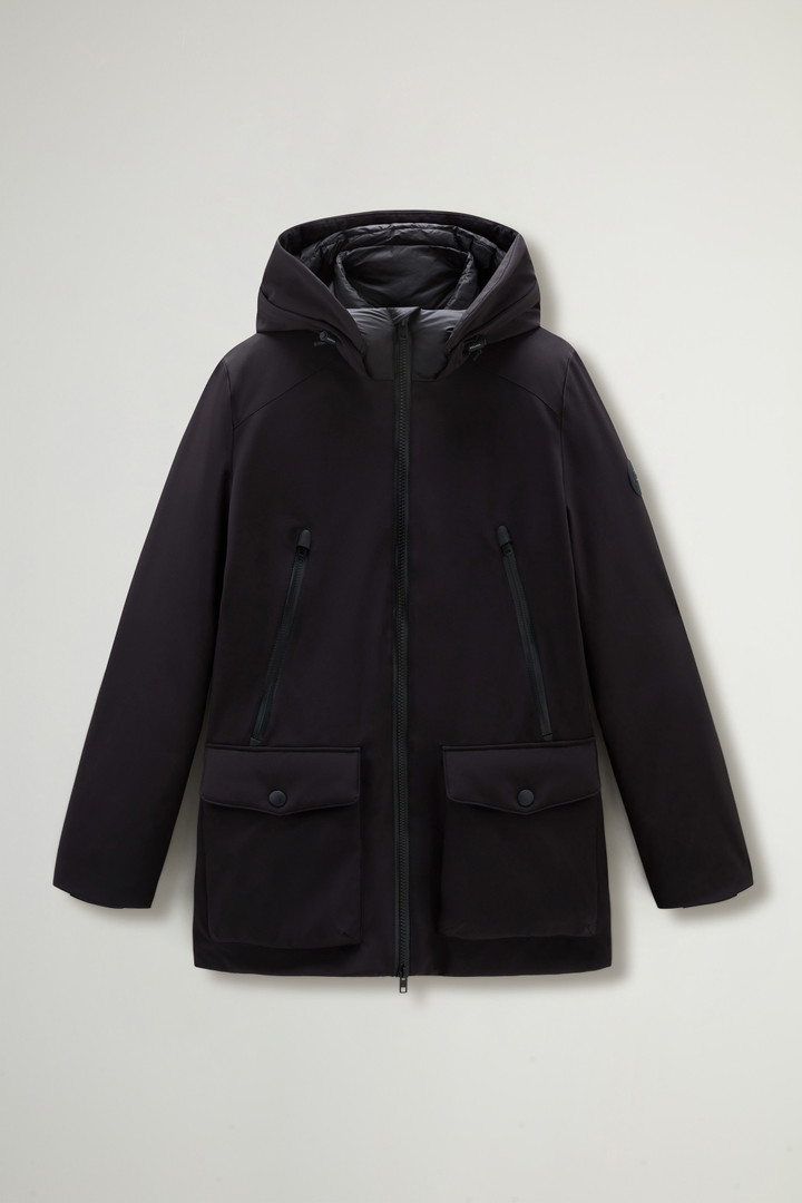 Men's Parka in Tech Softshell black | Woolrich US