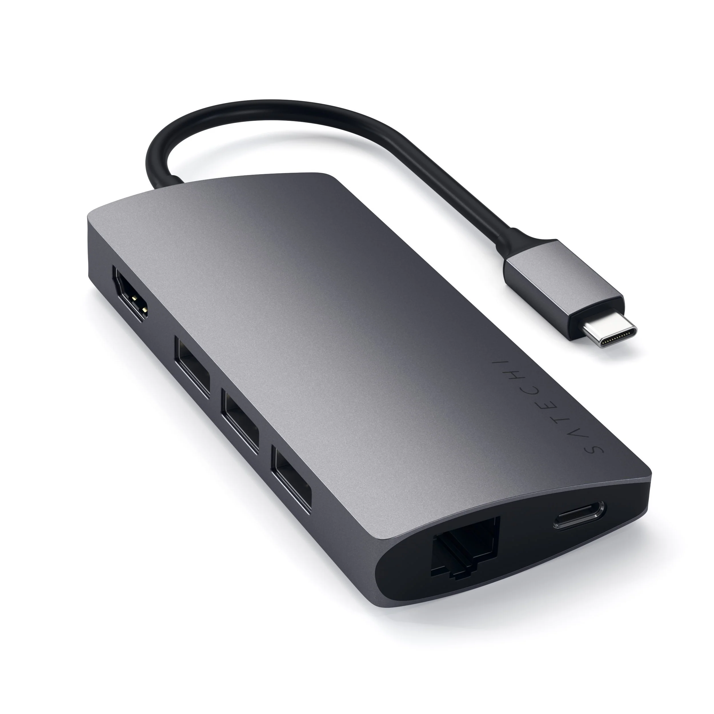 Satechi Aluminium Type-C Multi-Port Adapter V2 Space Grey - WOPEIK