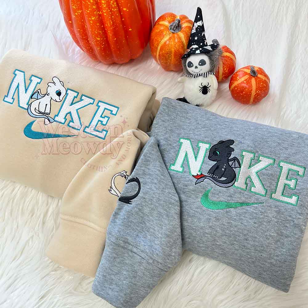 Toothless Dragon and Light Fury Couple Sweatshirt - Western Meowdy