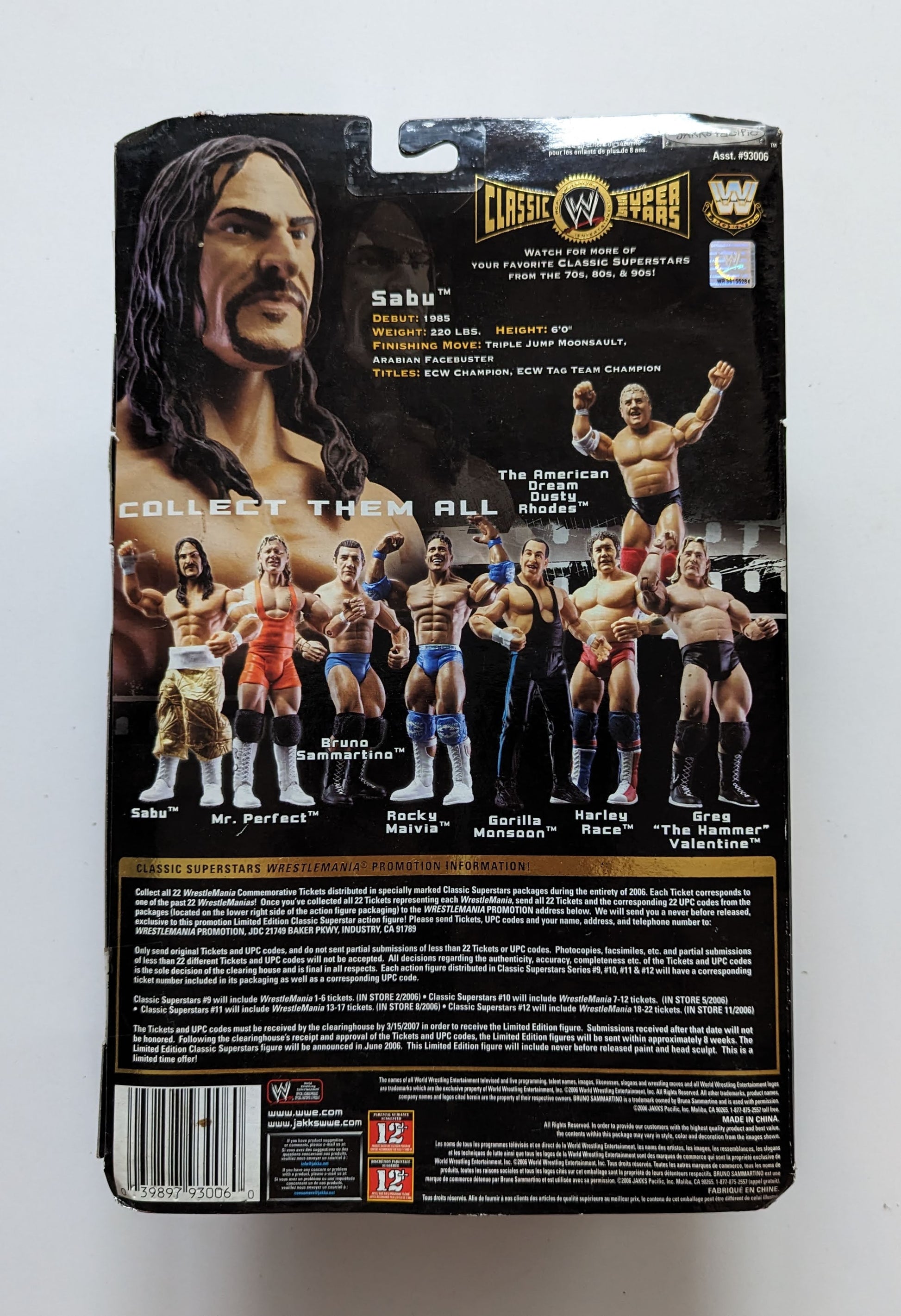 2006 WWE Jakks Pacific Classic Superstars Series 10 Sabu