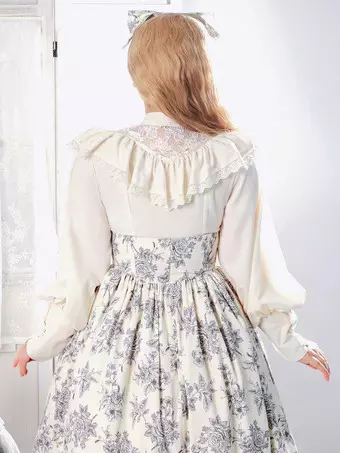 ゴシックロリータブラウス フリル レース 長袖 ブラウス ロリータ