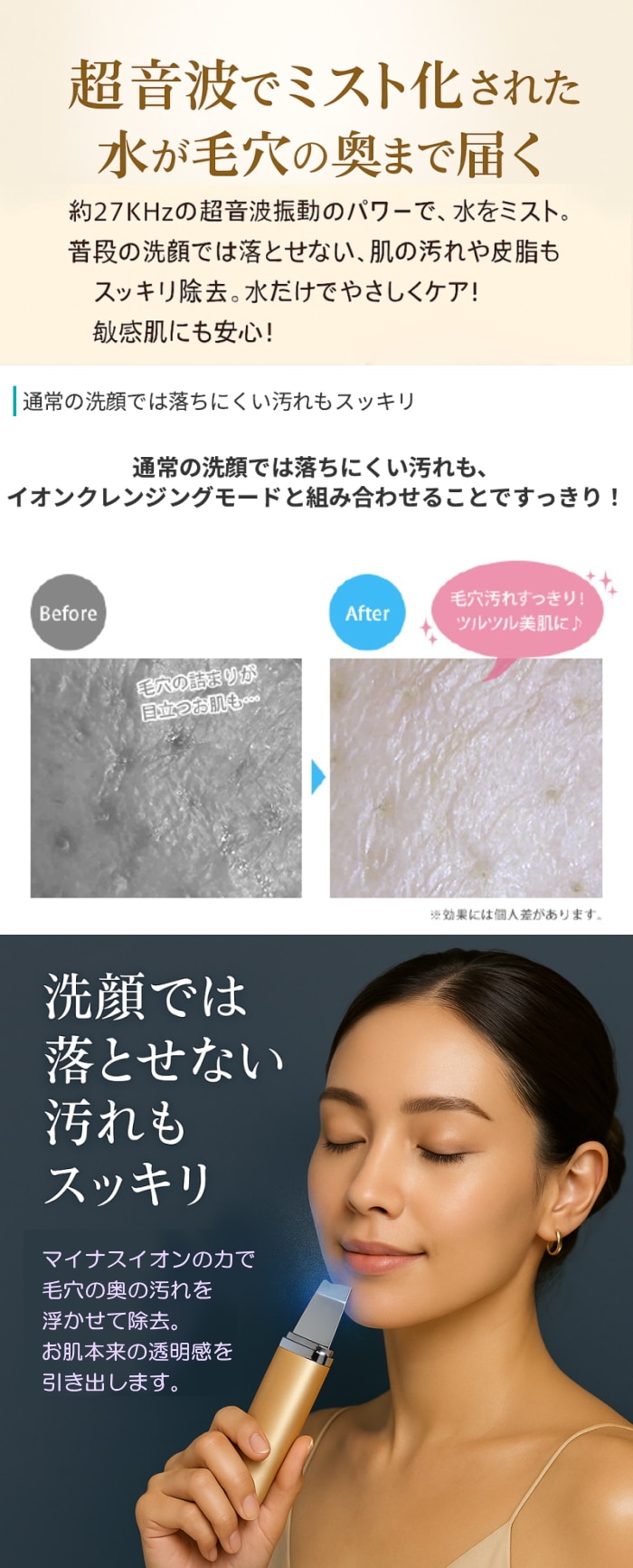 毛穴ウォータークリーン EMSリフト＋ビューレチノアール ゲル