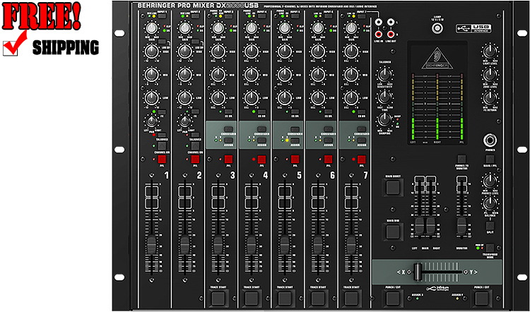 Behringer DX2000USB 7-Channel Rack Mount DJ Mixer with USB