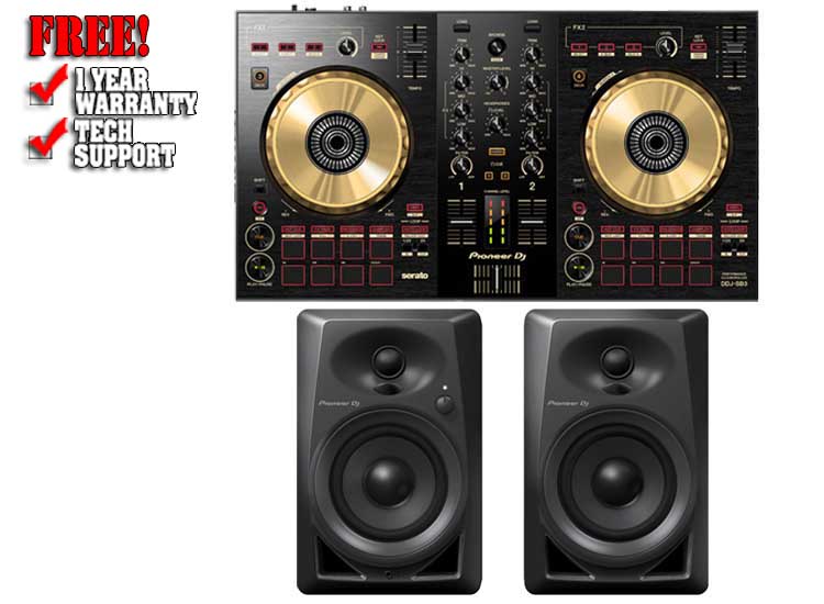 Pioneer DJ DDJ-SB3-N Gold and DM-40 Black Pack | 123DJ
