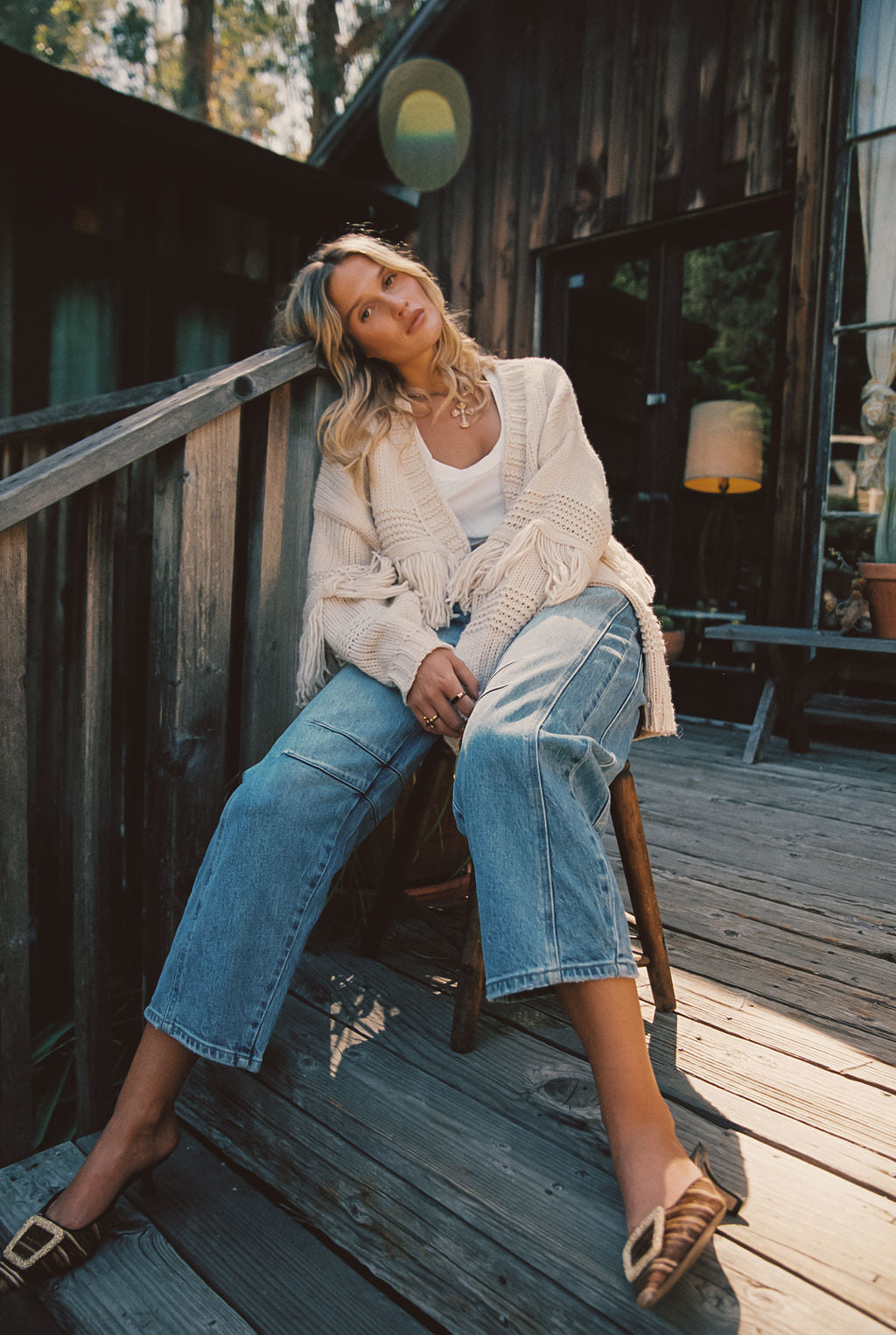 Sunny Beige Fringe Cardigan – 12th Tribe