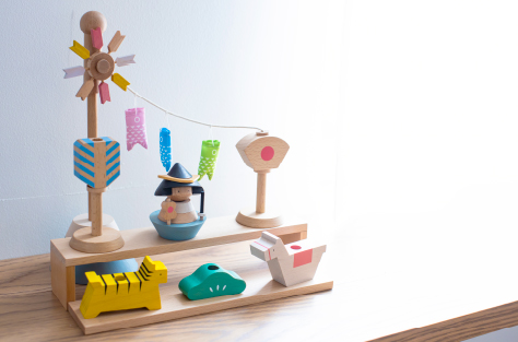 プーカのたんたんごが安い 陣羽織付き 積み木の五月人形 徳永