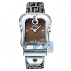 F370122F Fendi B. Fendi Brown Dial Zucchino Strap Womens Watch