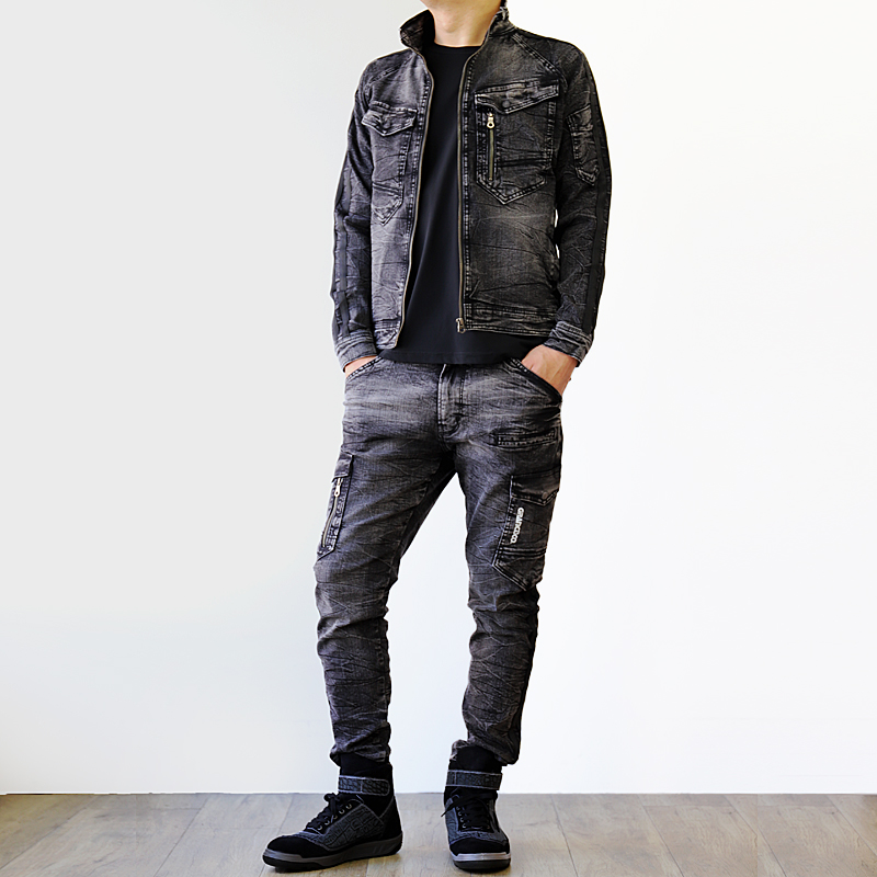 GRANCISCO グランシスコ ストレッチデニムジャケット&カーゴパンツ