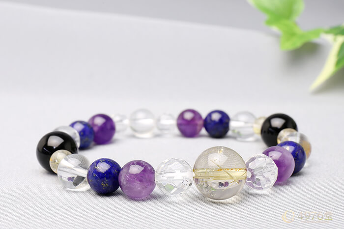 ルチルクォーツ・アメジスト・オニキス ブレスレット ｜ 天然石通販の