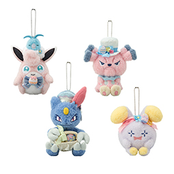 エーフィ，ニャオハ，ブルーたちがフリル付きの衣装でおめかし。グッズ