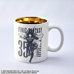 ファイナルファンタジー」35周年記念のマグカップ/ガラスプレートと