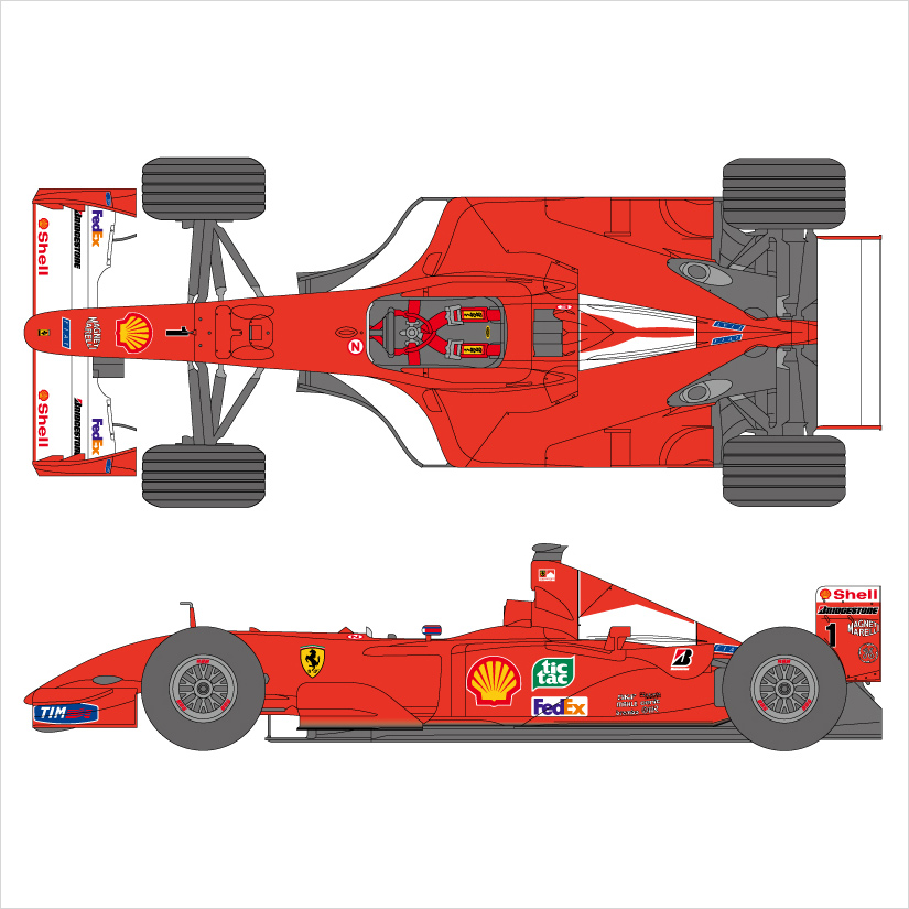 SHUNKO 1/20 フェラーリF2001 デカールセット タミヤ対応 | クアトロ