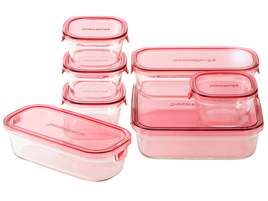 iwaki パック&レンジ 角型5点セット グリーン | ガラスの保存容器 | お
