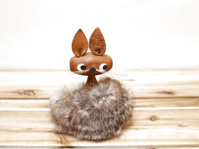 北欧チークオブジェ/ファーラビット - 北欧雑貨と北欧食器の通販サイト