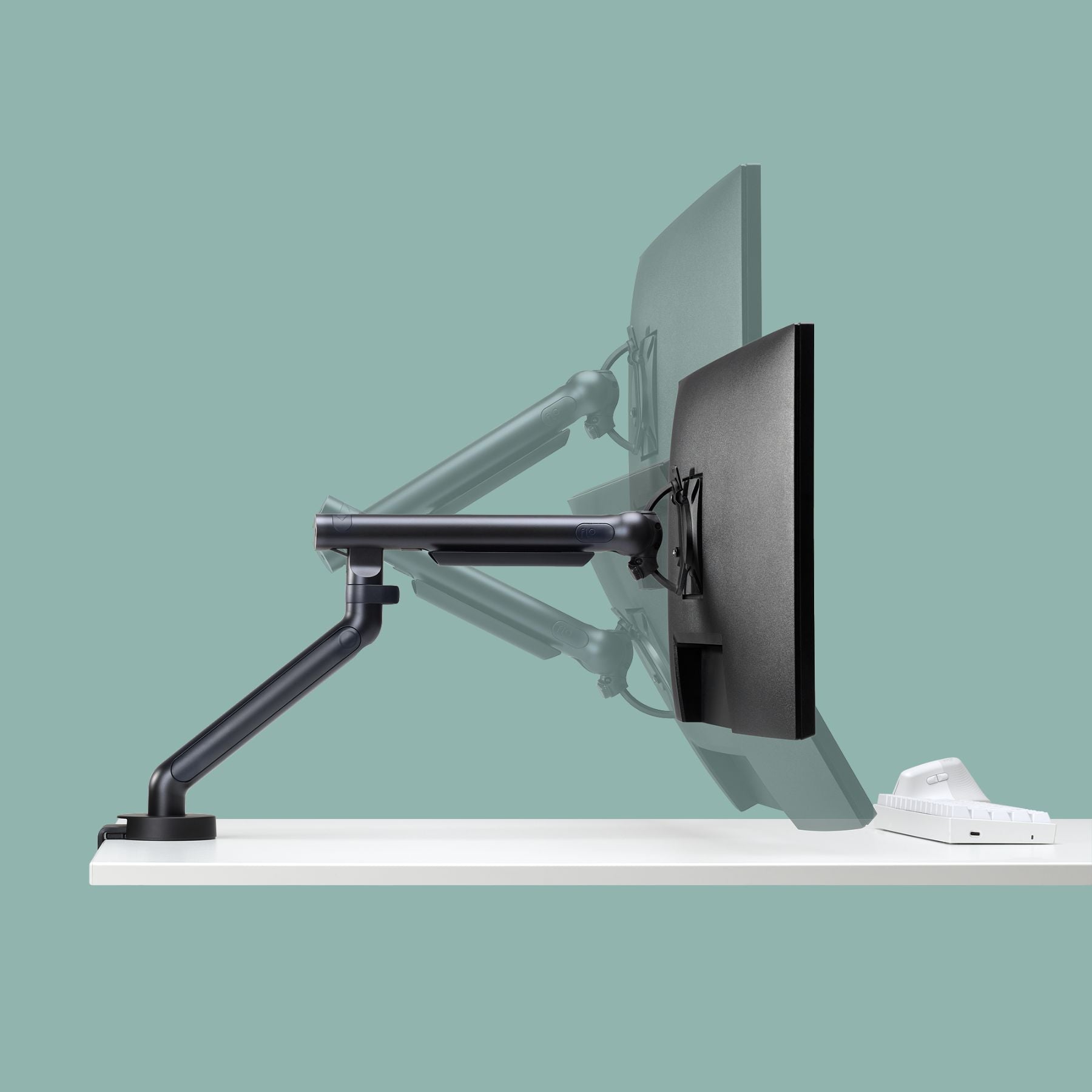 CBS New Flo Monitor Arm | Single | White, Black, or Silver