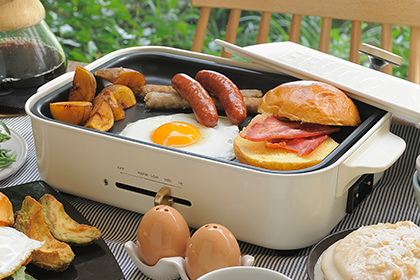 BRUNO(ブルーノ)オーバルホットプレート グレージュ[BOE053-GRG